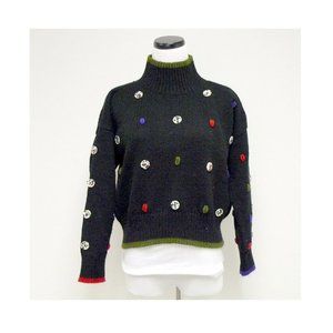 VTG 80s Fabe colored buttons sweater